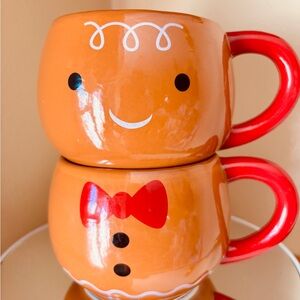 Gingerbread Couple Mug Set | Cute Holiday Coffee Cups | Christmas Kitchen Decor